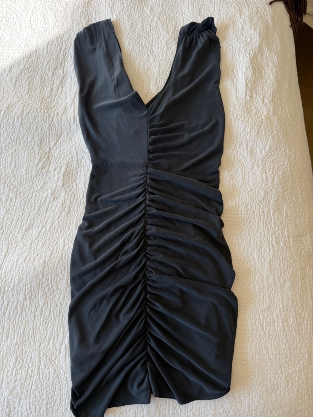 Allsaints Black Ruched Dress